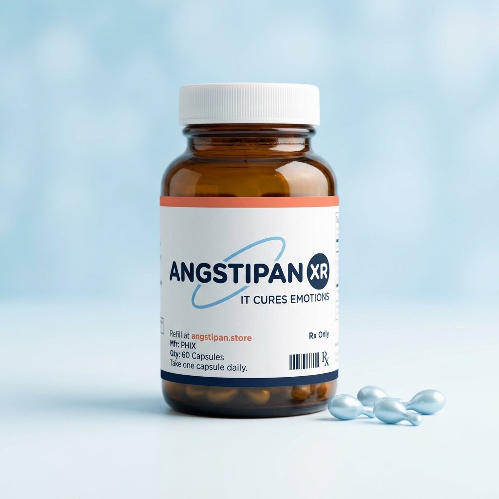 Angstipan XR bottle — It Cures Emotions, Rx Only, Mfr: Phix